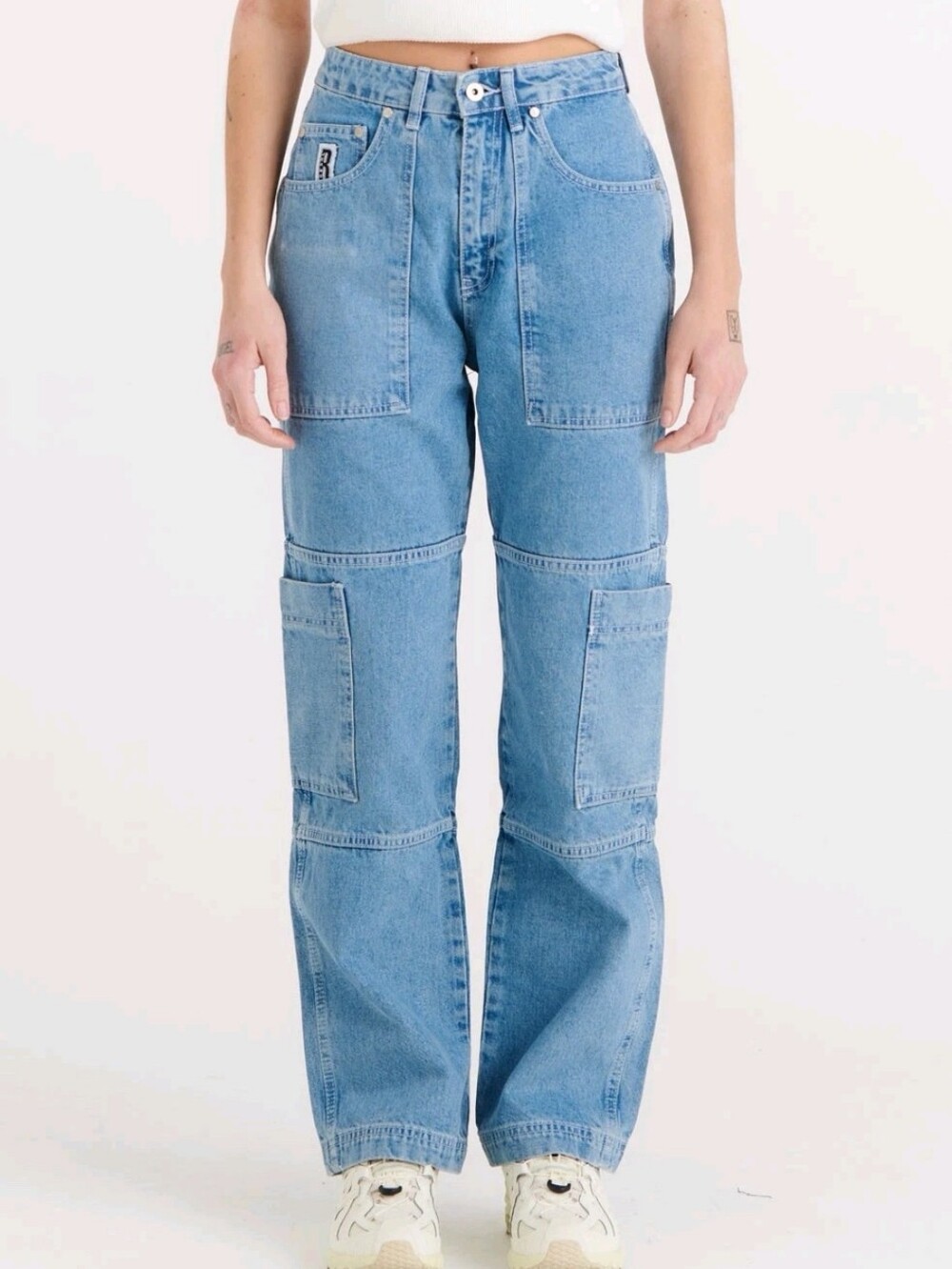 The Ragged Priest Women's Organic Combat Jeans Denim Mid Blue Jeans